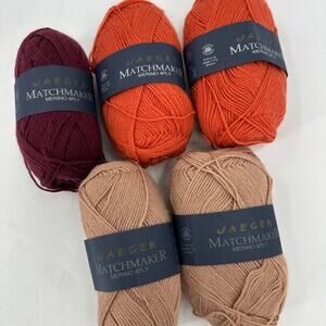 5 Jaeger Matchmaker Merino Wool Yarn Fall Colors Auburn Camel Burnt Orange